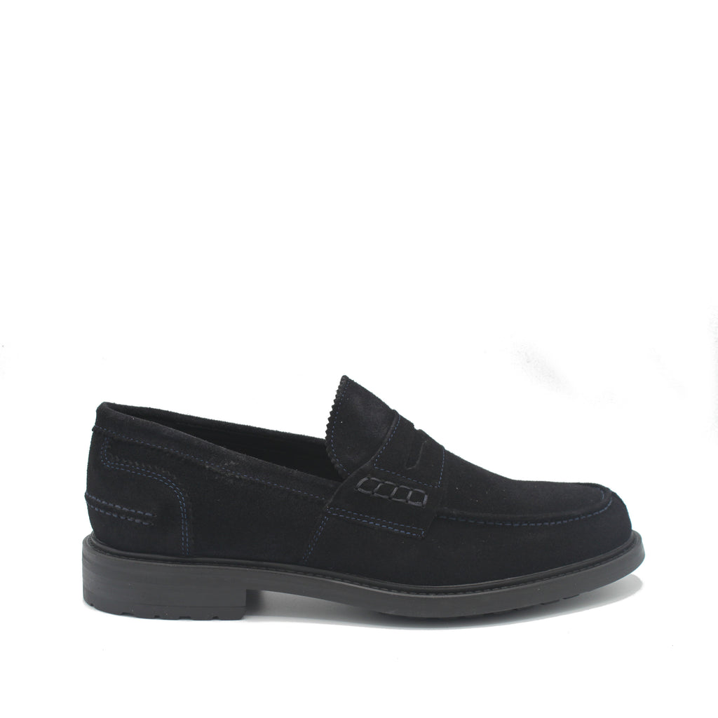 SUNDAY LOAFER NAVY SUEDE RUBBER SOLE